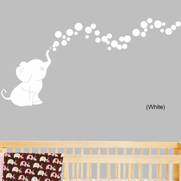 Lostal Elephant Bubbles Nursery Room Removable Wall Decal
